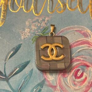 Chanel acrylic Logo Square charm